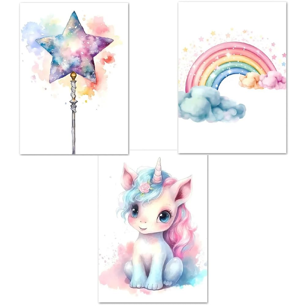 Papierdrachen Lot De 4 Posters De Qualité Supérieure Pour Pâques - Format A4 - Tableaux Muraux Pour Salon Et Cuisine - Abstrait - Impressions D'art De