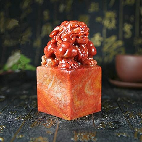 Engraved Lion Chinese Chop Custom Stone Seal Art Stamp Personalize with Your Name (3CM) Cover