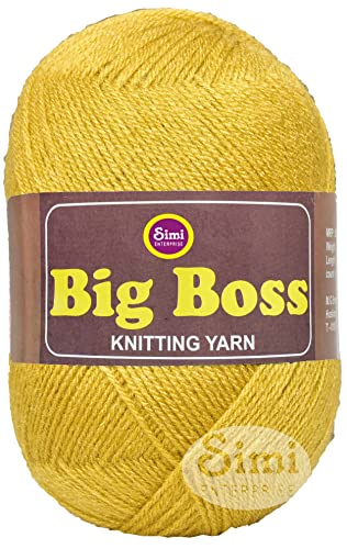 Image of Big Ball Mustard (600 gm) Wool Ball Hand Knitting Wool /Art Craft Soft Fingering Crochet Hook Yarn, Needle Knitting Yarn Thread dyeY Y ZCC