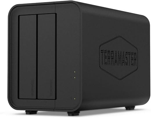 TERRAMASTER D2-320 USB RAID Enclosure – USB 3.2 Gen 2 10Gbps Type C 2Bay RAID Storage Supports RAID 0, 1, Single, JBOD (Diskless)