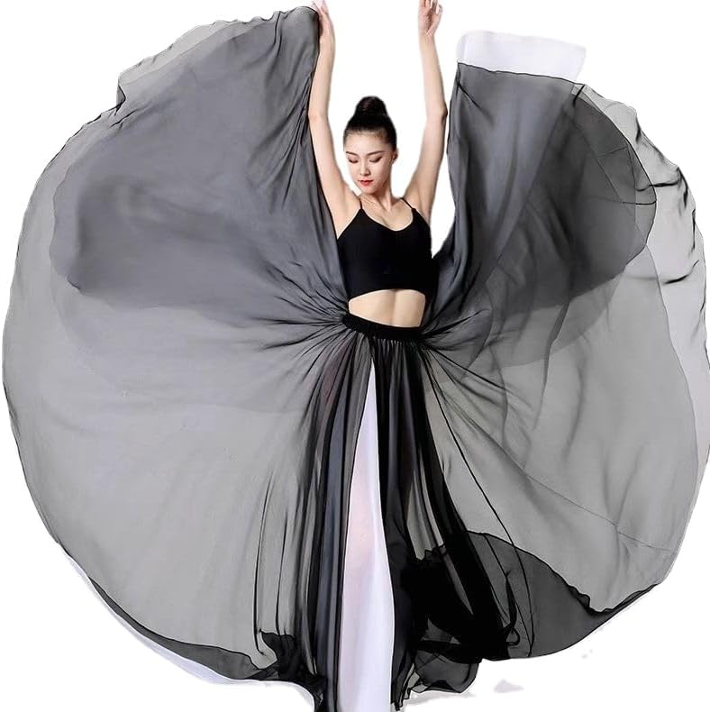 HEARTTOUCH Women's Lyrical Dance Skirt 720 Flowy Maxi Swing Wrap Skirts Modern Dance Costumes for Performance Photography