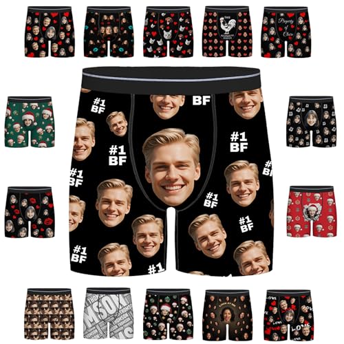 Custom Boxers for Men or Husband Personalized Underwear With Face on Them Customized Funny Face on Boxers Gifts For Boyfriend
