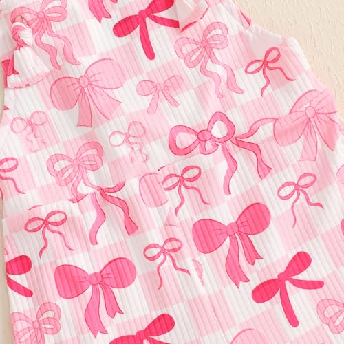 YOKJZJD Toddler Baby Girl Outfit Bow Print Suspender Romper Jumpsuit Overalls Bell Bottom Pants Fall Clothes4