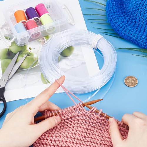 HOBBIESAY 1 Roll Nylon Memory Wire 30m Round Clear Plastic Wire White Boning Roll Clear Memory Brim Lines Crinoline Boning for Bridal Dress Hat Brims Jewelry Making Diameter: 2mm - Image 3
