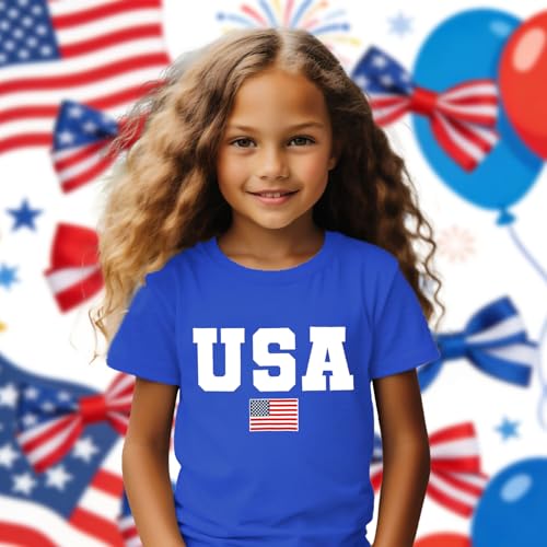 Image of 4th of July Shirts Toddler Boys Girls American Flag USA T-Shirt Kids Patriotic Tee Tops