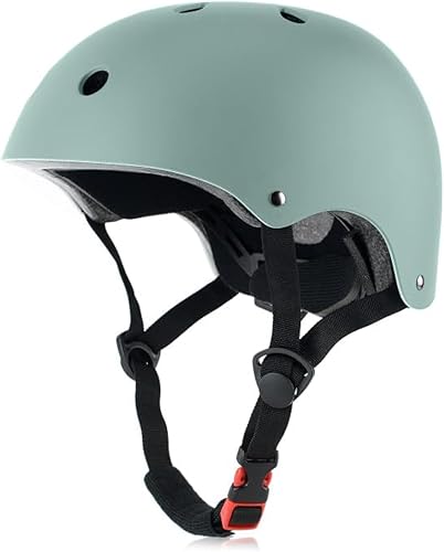 Miniatura 57 de Casco de bicicleta de monopatín, ligero ajustable, multideporte para bicicleta, patinaje, scooter, 3 tamaños para adultos, jóvenes y niños Mate