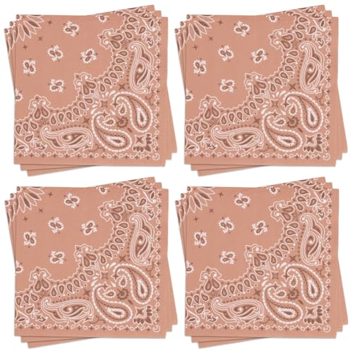 xo, Fetti Western Bandana Napkins - 3-ply, 25 pcs | Cowboy Birthday Party Decor, Wild West Favors, Rodeo Baby Shower Supplies, Wild One Yeehaw Bday, Cowgirl Drinkware, Cactus Howdy Tableware