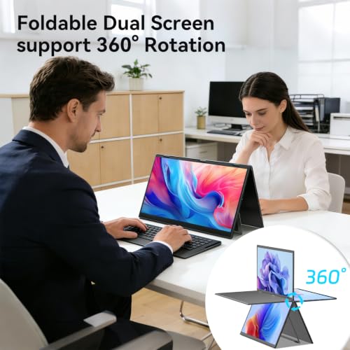 Image of 18.5 inch Portable Dual Monitor, CNC Metal Frame,Portable Dual Monitor for Laptop,It's the Perfect Solution to Meet Your Needs for Work, Stock Trading, Entertainment, Gaming, and More.