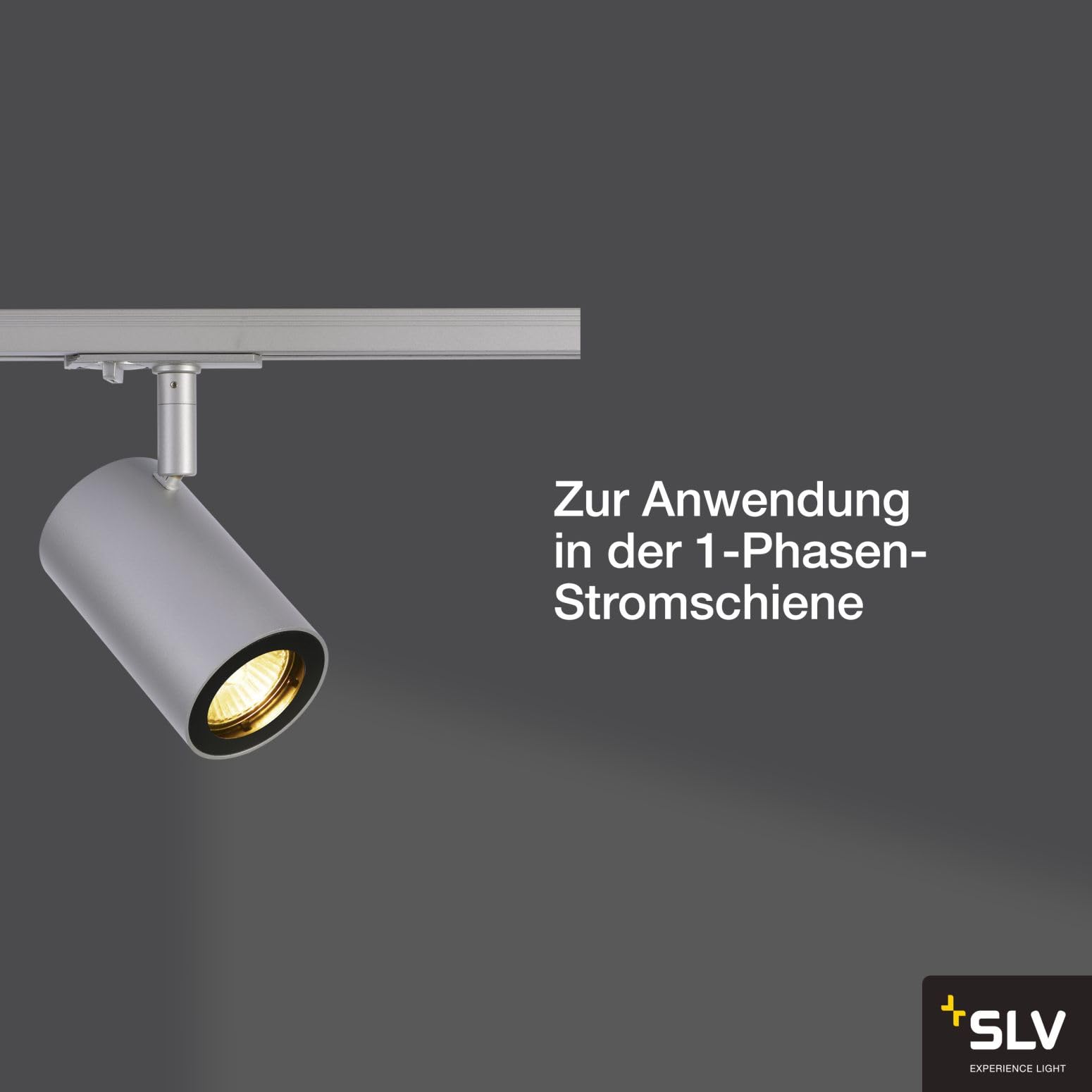 SLV ENOLA B Track Spot QPAR51 50W Silbergrau inkl. 1P-Adapter