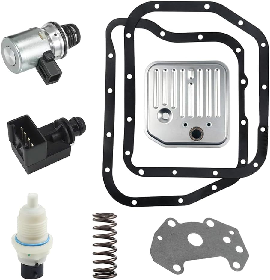 A500 A518 A618 42RE 44RE 46RE 47RE 48RE Transmission Filter Gasket Kit Fit for Dodge Dakota Durango Ram 1500 2500 3500 for Jeep Grand Cherokee 2001-2004 Governor Pressure Sensor Solenoid Kit