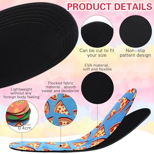 Image of 3 Pairs No Show Socks Sockless Shoe Liner Washable Barefoot Shoe Insoles No Slipping Inserts(Fruit Style)