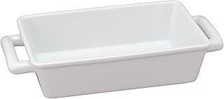 HIC Oblong Rectangular Baking Dish Roasting Individual Lasagna Pan, Fine White Porcelain, 8.5-Inches x 5.5-Inches x 2.5-Inches - coolthings.us