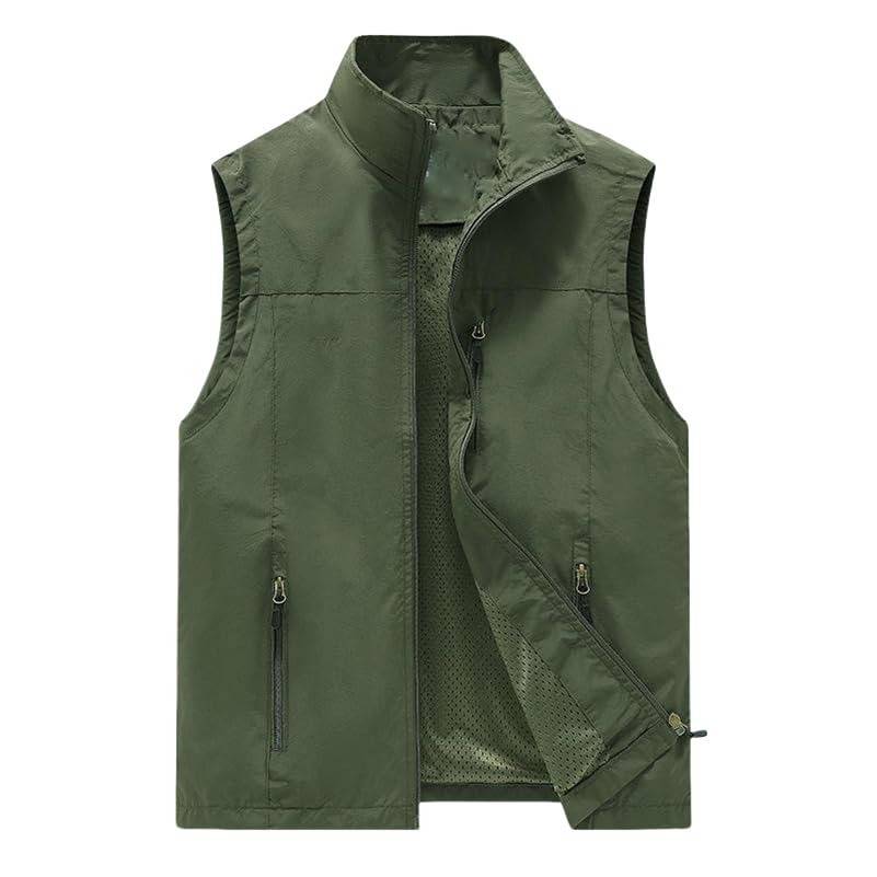 Chaleco de fotografía para hombre con cuello alto USTZFTBCL estilo casual de primavera
