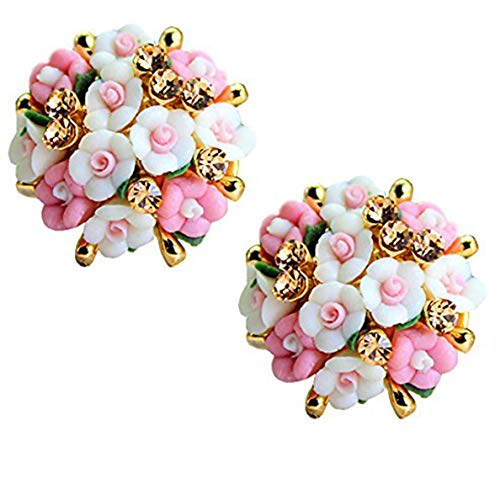 Image of YouBella Jewellery for Women Gold-plated Floral Stud Tops Earings Earrings for Women & Girls