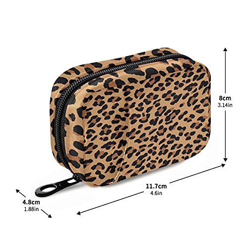 Xigua Leopard Pill Case 7-Day Travel Pill Organizer Box With Zipper Closure For Vitamins, Medication And Supplements #TOP2