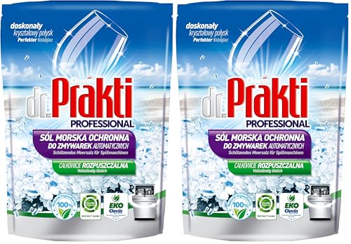 dr.Prakti Sel Regénérant Marin pour Lave-Vaisselle, adoucit l'eau et prévient efficacement le calcaire dans le lave-vaisselle et sur la vaisselle, doypack...
