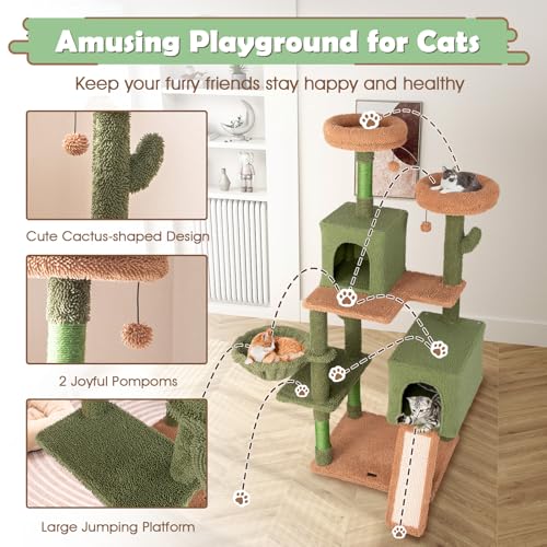 Torre para gatos PETSITE 63 pulgadas con postes de sisal miniatura 6