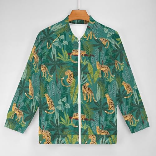 micidad Men's Jackets Lightweight Casual Bomber Jacket Full Zip Lion Print Windbreaker Jacket Coat With Pockets3