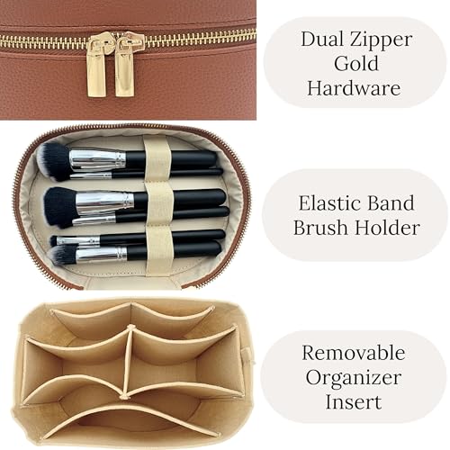 JAZD Vanity Case Makeup Bag with Removable Organizer Divider, Travel Toiletry Cosmetic Organizer for Women2