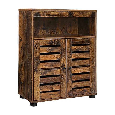 VASAGLE Rustic Brown Bathroom Storage Cabinet Cover