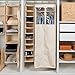 Household Essentials Cedarline 6-Shelf Hanging Closet Organizer, Heavy-Duty Cotton Canvas, Breathable, Versatile, Compact, Perfect for Rod or Wire Closets, Natural
