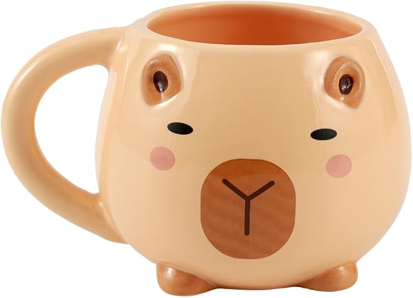 I-TOTAL® - Tazza in Ceramica Chunky, Tazza per Tè o Caffè 410 ml (CAPYBARA) - 1