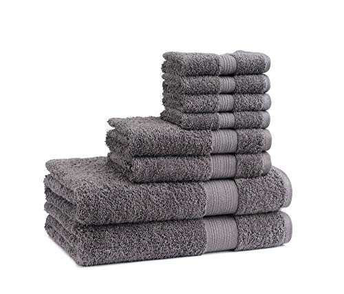 EuroSpa Luxury 8 Piece Bath Towel Set | 100% Cotton Quick Dry |