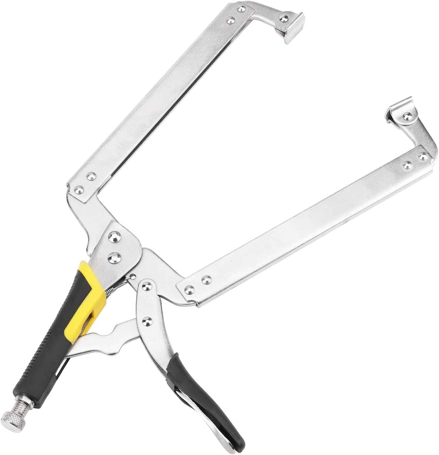 JOIKIT 3PCS 18 Inch Large C Clamp Locking Pliers with Swivel Pads, Adjustable Welding Pliers, Vise Grip for Woodworking Carpentry, Welding, Electrical Equipment, Black Grip Handles