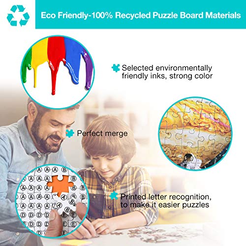 HOMOFY Puzzles for Adults(1000Pcs x 2) Jigsaw Puzzles for Adults Large Jigsaw Puzzle Space&Starry Night 19.7"x29.5" with 2 Colorful Poster Challenging Puzzle Toy Gift for Kids Age 3+