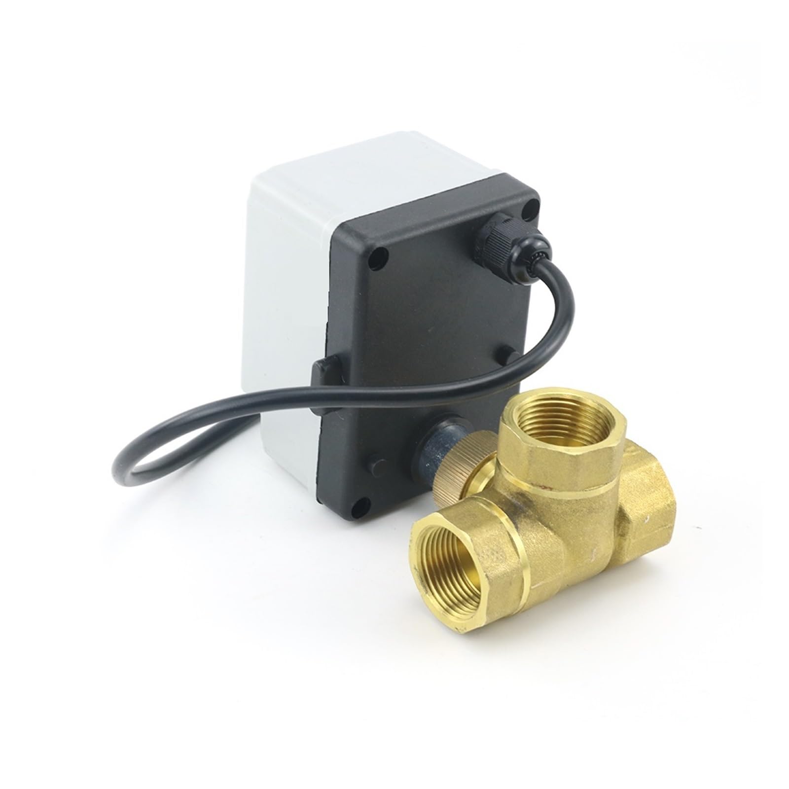 Ball valve, Mosiężny zawór kulowy 1/2" 3/4" 1" 3-drogowy mosiężny zawór kulowy z napędem 3-przewodowy dwuprzewodowy siłownik elektryczny z przełącznikiem ręcznym,for Gas, Oil, Liquid, Water(1-1/4")