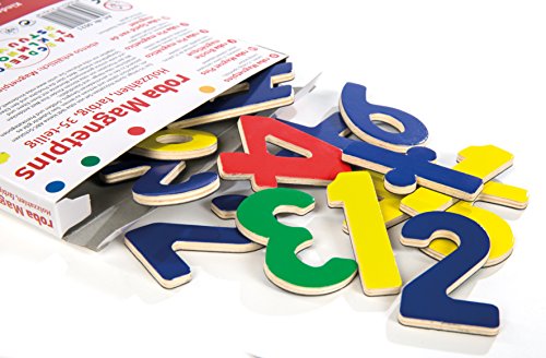 roba Magnetzahlen Set 35 teilig für Kinder - Magnetische Zahlen & Zeichen für Tafeln - Spielzeug zum Lernen aus Holz - ab 3 Jahren