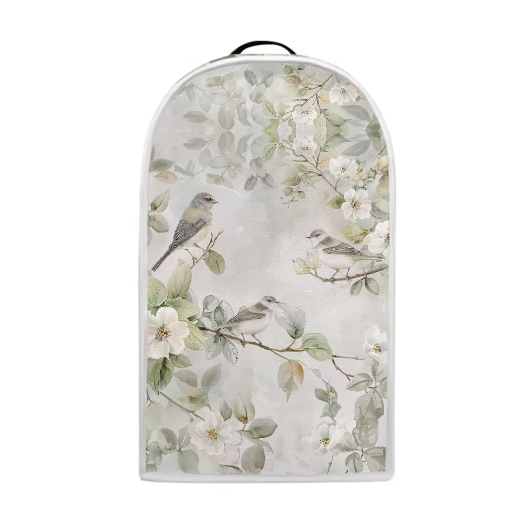 Hummingbird Floral White Blender Dust Cover, Anti Fingerprint Polyester Stand Mixer or Coffee Maker Appliance Protector, Machine Washable Blender Cover for Kitchen Appliance