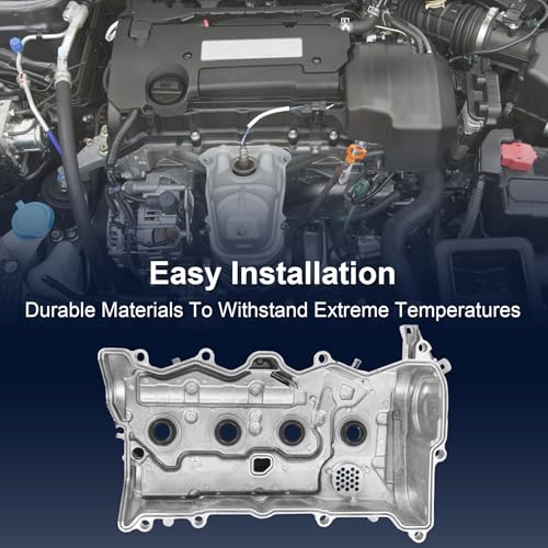 Image of Upgraded Aluminum Engine Valve Cover with Gasket Replacement for Honda CR-V 2015 2016 2017 2018 2019 Accord 2013 2014 2015 2016 2017 2.4L Replace 12310-RDF-A01 12310RDFA01 123105-A2A-01 123105A2A01