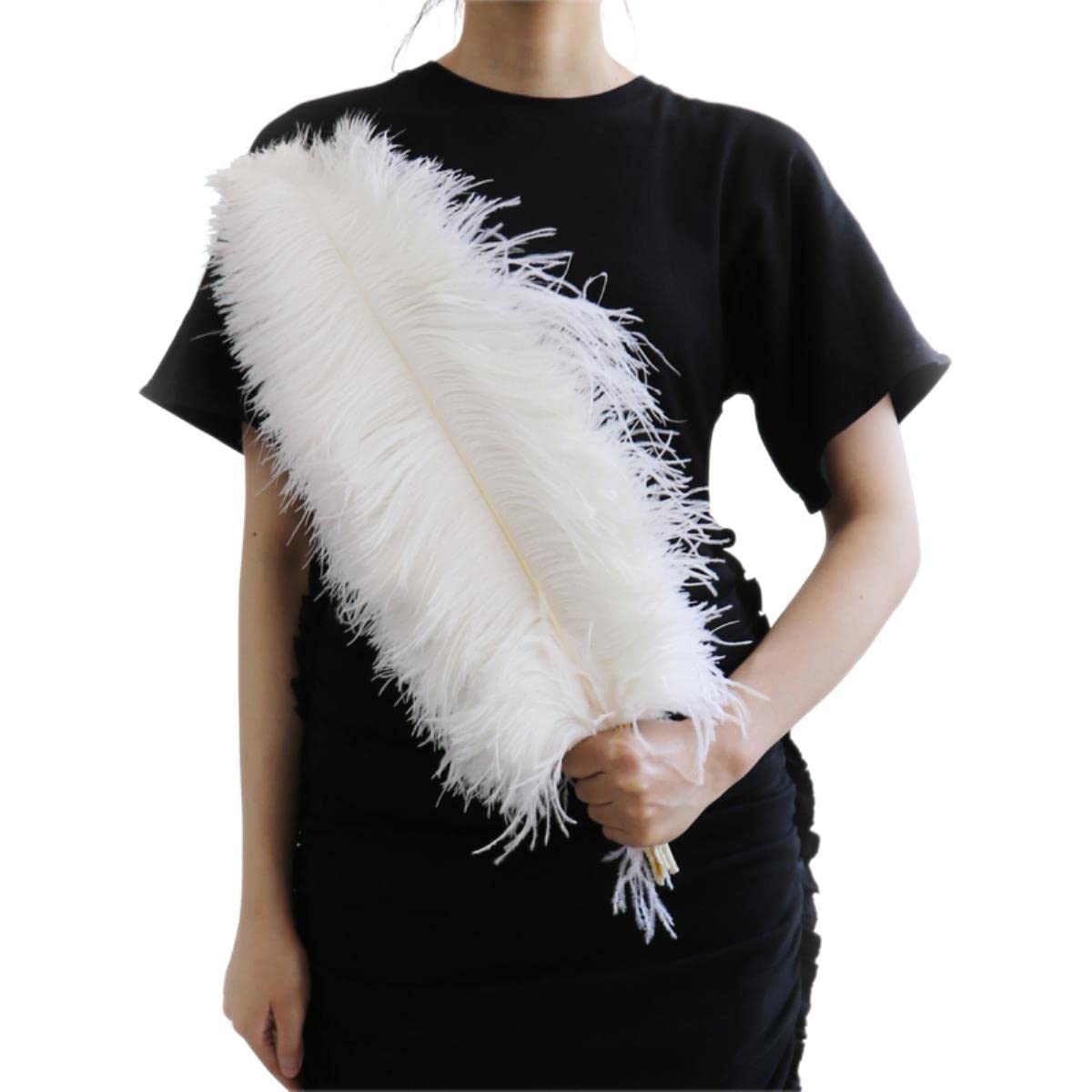 10pc Grand Plume d'autruche Teintée Naturelle pour Mariage Maison Vase Décoration Blanc Plumes Table Pièce Maîtresse Artisanat Décoration Plume-Bleu Royal,50CM