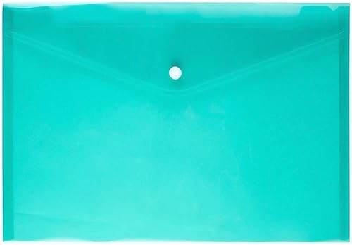 NUOMI 4 carpetas transparentes A4 para documentos, tamaño carta, carpeta de polietileno con cierre a presión de plástico, bolsa transparente para