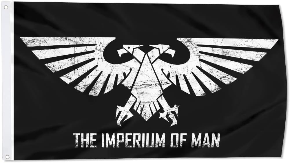 Cayyon Imperium of Man Flag Banner Outdoor Indoor Decoration Flag 3x5Feet Double Stitched Polyester with Brass Grommets