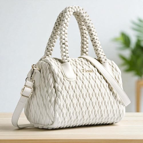 Image of EXOTIC Texture Braided Design Top Handle Handbag | Perfect For Gifts | Tranding Satchles Bag For Women