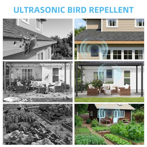 Image of 2026 Ultrasonic Bird Repellent Devices Bird Repeller Outdoor for Attic Woodpecker Deterrent Pigeon Goose Repellent Rechargeable Bats Repellent Indoor to Keep Birds Away from Porch Balconies