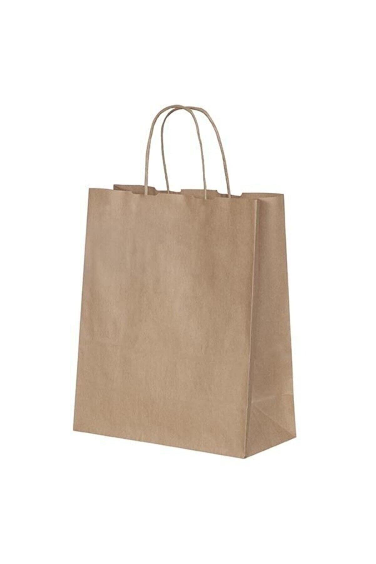 Burgu Saplı Kağıt Poşet Çanta 25x12x31 cm (10 Adet)