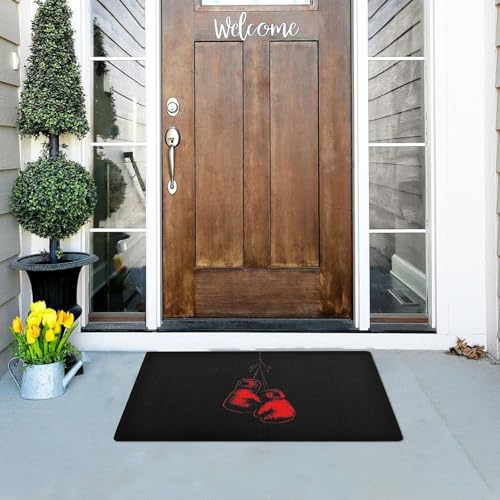 PYHZRYMX Door mat Dark Boxing Gloves, Stylish Welcome Front
