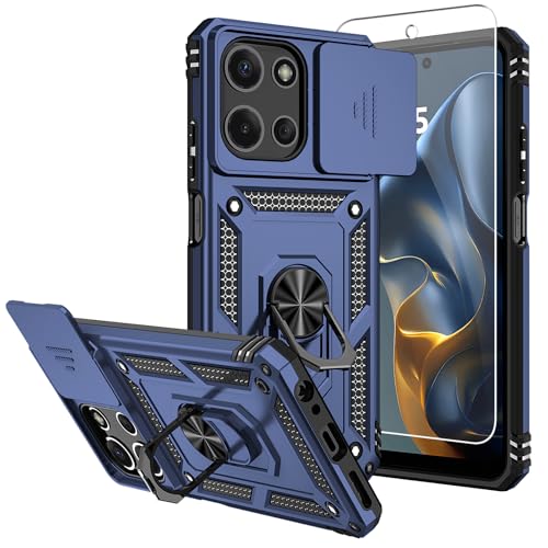 for Moto G 2026 /Moto G Play 2026 Case,with Screen Protectors and Camera Cover,[Military Grade] 16ft.Drop Tested Cover with Magnetic Kickstand Protective Case for Motorola G 2026 (Blue)