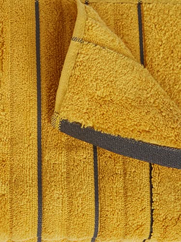 Image of Spaces Hand Towels | 100% Cotton | Spa & Gym Towel | Highly Absorbent & Super Soft | 2 Piece Set | Premium Hand Towel | 40 x 60 cm | Mustard /Ash