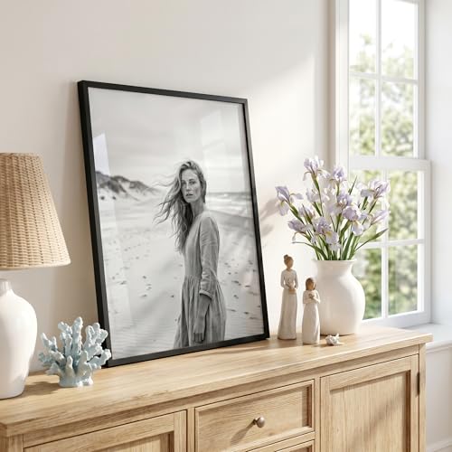Image of Americanflat 16x20 Picture Frame with Polished Plexiglass - Streamline Collection - Thin Border Picture Frame for Wall Display - Hanging Hardware Included - Black