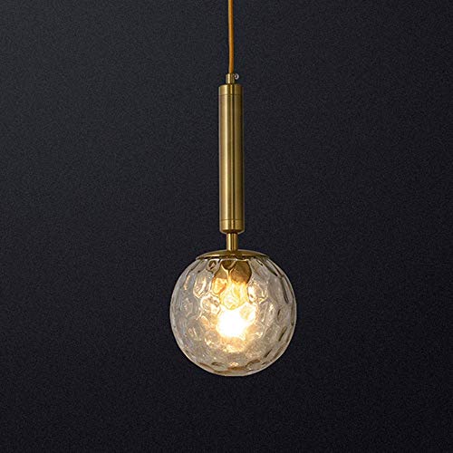 Lampe tea shop bar minimaliste petit lustre de chevet moderne en verre doré