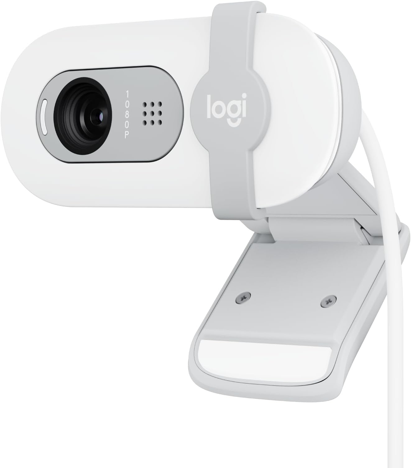 Brio 100 Full HD Webcam for Meetings and Streaming, Auto-Light Balance, Built-in Mic, Privacy Shutter, USB-A, for Microsoft Teams, Google Meet, Zoom and More - Off White
