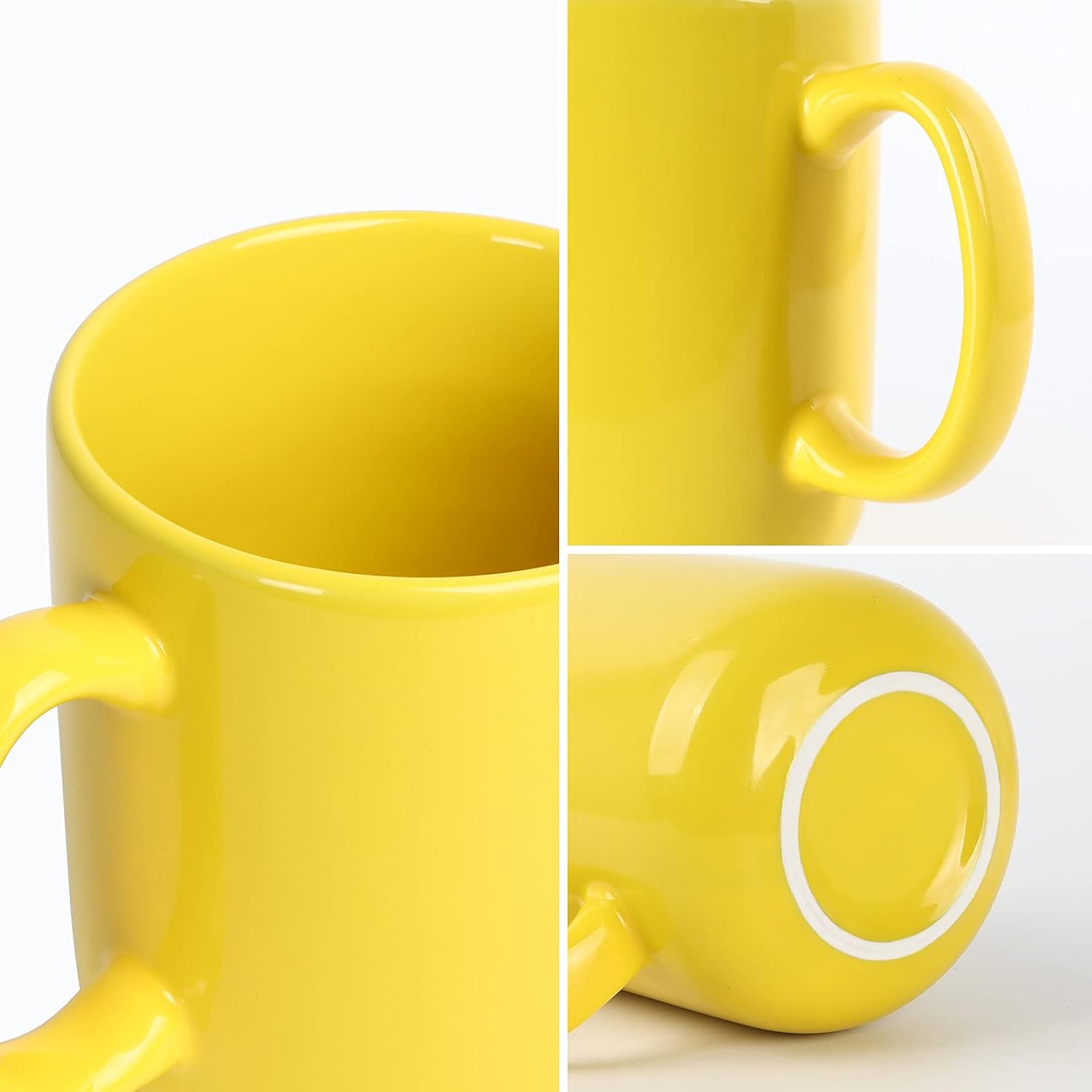 Smilatte 20 OZ Large Coffee Mug, M016 Plain Ceramic Boss Big Tea Cup with Handle for Dad Men, Yellow - Image 7