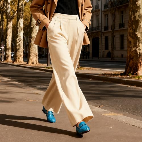 Image of MOOMMO Women Comfortable Suede Loafer Flats Round Closed Toe Slip On Penny Loafers Knitted Strap Oxford Loafer Shoes for Office Ladies Work Daily Casual Club Driver Flats Spring Elegant 4-11 M US