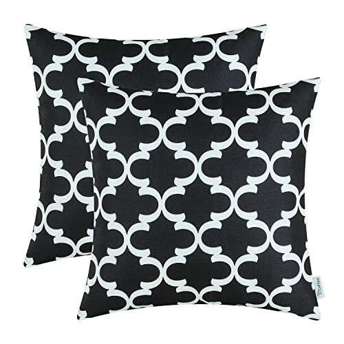 CaliTime Pack of 2 Soft Canvas Throw Pillow Covers Cases for Couch Sofa