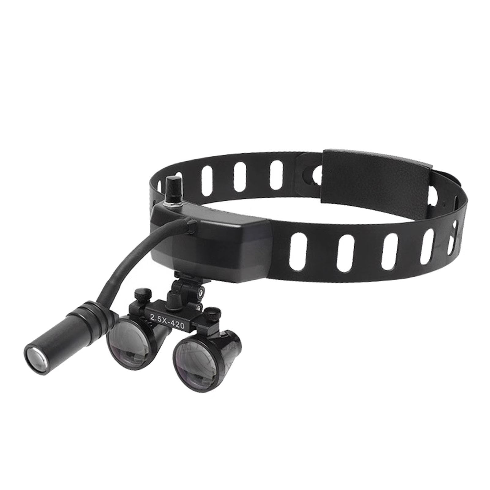 Loupe Dentaire, illuminateur Chirurgical de Phare Dentaire, Chirurgie binoculaire ultralégère, loupes binoculaires médicales, équipement de Laboratoire grossissant à Montage sur tête (2.5X)