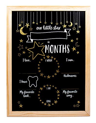 Image of Horizon Group USA Pre-Printed Reusable Double-Sided Baby Milestone Chalkboard, Photo Prop Chalkboard for Babies & Toddlers